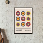 Quadro Arte Bauhaus - Circulos Ausstellung 33x24cm - Com Vidr