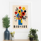 Quadro Arte Bauhaus Flores - 60x48cm Moldura Preta