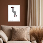 Quadro Arte Bauhaus - Olhos Conectados 24x18cm Moldura Branca