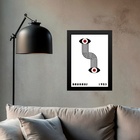Quadro Arte Bauhaus - Olhos Conectados 33x24cm Moldura Branca
