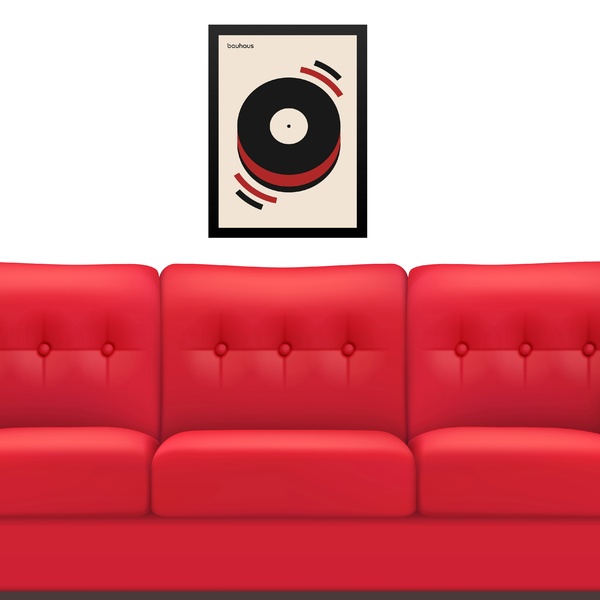 Quadro Arte Bauhaus Red Vintage Poster - Musical Happiness 33