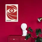 Quadro Arte Bauhaus Vermelho E Bege - Olho 24x18cm Moldura Br