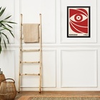 Quadro Arte Bauhaus Vermelho E Bege - Olho 33x24cm - Com Vidr