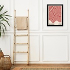 Quadro Arte Bauhaus Vermelho E Bege - Ondas 45x34cm Moldura B