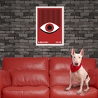 Quadro Arte Bauhaus Vermelho E Branco - Olhos Cílios 33x24cm