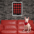 Quadro Arte Bauhaus Vermelho E Preto - Losangos 45x34cm - Com