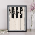 Quadro Arte Beatles Piano 33x24cm - Com Vidro Moldura Branca