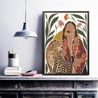 Quadro Arte Boho Mulher 33x24cm Moldura:madeira Preta