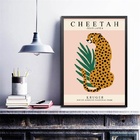 Quadro Arte Boho Poster Leopardo 45x34cm Moldura:madeira Preta