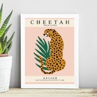 Quadro Arte Boho Poster Leopardo 45x34cm Moldura:madeira Preta