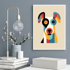 Quadro Arte Cachorro - Bauhaus 33x24cm - Com Vidro Moldura Pr