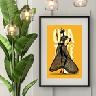 Quadro Arte Candomblé Oxum- 60x48cm Moldura:madeira Preta