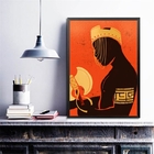 Quadro Arte Candomblé Xangô 45x34cm - Com Vidro Moldura:madei