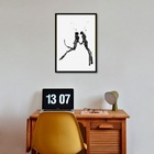 Quadro Arte Casal De Mergulhadores 45x34cm - Com Vidro Moldur