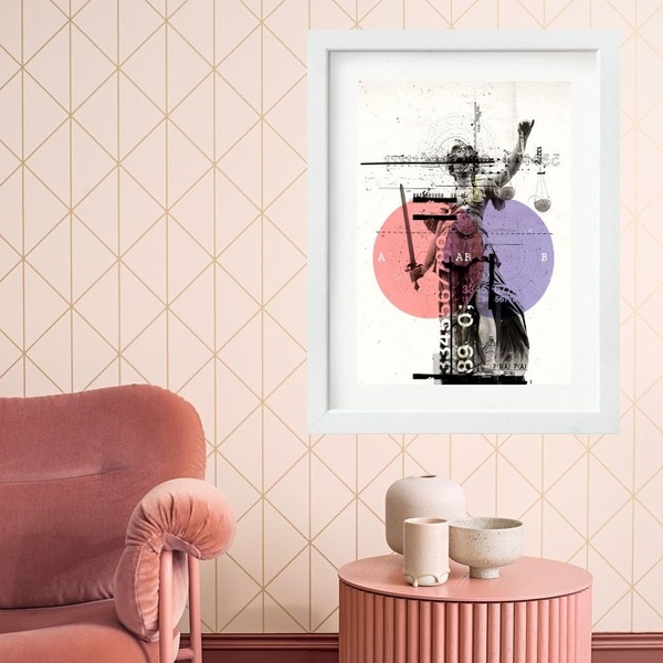 Quadro Arte Deusa Da Justiça - 60x48cm Moldura:madeira Preta