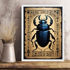 Quadro Arte Egípcia - Escaravelho 24x18cm Moldura Preta