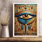 Quadro Arte Egípcia - Olho De Horus 45x34cm - Com Vidro Moldu