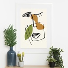 Quadro Arte Face Desconstruída - 60x48cm Moldura Branca