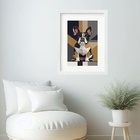 Quadro Arte Geométrica Bulldog Francês- 60x48cm Moldura Branca