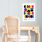 Quadro Arte Geométrica Vintage Bauhaus 24x18cm - Com Vidro Mo