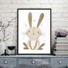 Quadro Arte Infantil Coelhinho 24x18cm - Com Vidro Moldura Pr