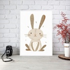 Quadro Arte Infantil Coelhinho 45x34cm - Com Vidro Moldura Pr
