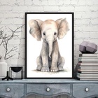 Quadro Arte Infantil Elefantinho 33x24cm - Com Vidro Moldura