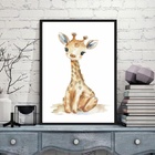 Quadro Arte Infantil Girafinha 24x18cm - Com Vidro Moldura Br