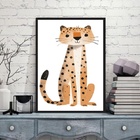 Quadro Arte Infantil Oncinha 33x24cm Moldura Preta