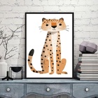 Quadro Arte Infantil Oncinha 45x34cm Moldura Branca