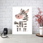Quadro Arte Infantil Zebrinha 45x34cm Moldura Preta