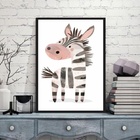 Quadro Arte Infantil Zebrinha 45x34cm Moldura Preta