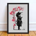 Quadro Arte Japonesa Samurai 24x18cm - Com Vidro Moldura:made
