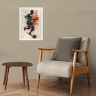 Quadro Arte Jogador De Futebol Em Ação 33x24cm Moldura Branca