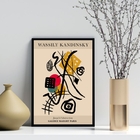 Quadro Arte Kandinsky Abstrata Colorida 24x18cm - Com Vidro M