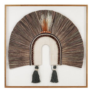 Foto de Quadro Arte Manual Cocar Bege 100x100cm Arte Própria