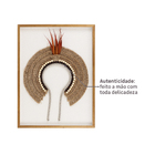 Quadro Arte Manual Cocar I Bege com Vidro 50x70cm Arte Própria