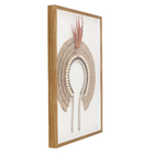 Quadro Arte Manual Cocar I Bege com Vidro 50x70cm Arte Própria