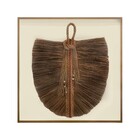 Quadro Arte Manual Folha Marrom com Vidro 100x100cm Arte Própria