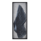 Quadro Arte Manual Origami Asa Direita Cinza com Vidro 100x40cm Arte Própria