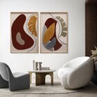 Quadro Arte Manual Tufting Folha Vermelho com Vidro 60x90cm Arte Própria