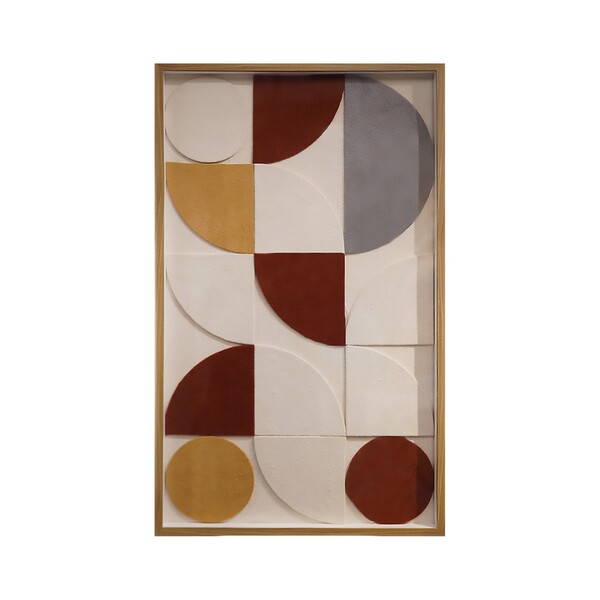 Quadro Arte Manual Tufting Vermelho com Vidro 60x100cm Arte Própria