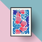 Quadro Arte Matisse Borboletas 33x24cm - Com Vidro Moldura Pr