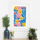 Quadro Arte Matisse Gatos - 60x48cm Moldura Preta