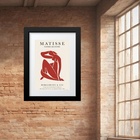 Quadro Arte Matisse Mulher Vermelho- 60x48cm Moldura Branca