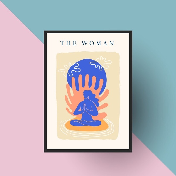 Quadro Arte Matisse - The Woman 45x34cm Moldura Branca