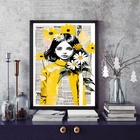 Quadro Arte Menina Margaridas 33x24cm - Com Vidro Moldura Bra