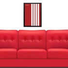 Quadro Arte Minimalista Bauhaus Vermelho - Listras 33x24cm Mo