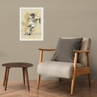 Quadro Arte Minimalista Jogador De Futebol 33x24cm Moldura Pr