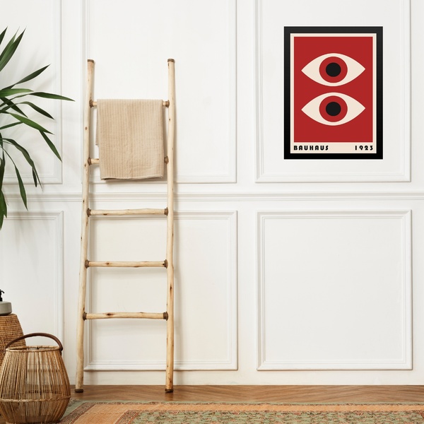 Quadro Arte Moderna Bauhaus - Olhos Vermelhos 24x18cm - Com V